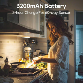 DiDiSky wireless under counter light illuminating countertops while cooking