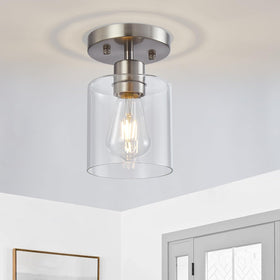 DIDUIO brushed-nickel ceiling light installed in hallway for bright entry lighting