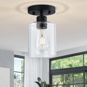DIDUIO clear glass shade enhances bright, clear illumination in hallways and kitchens
