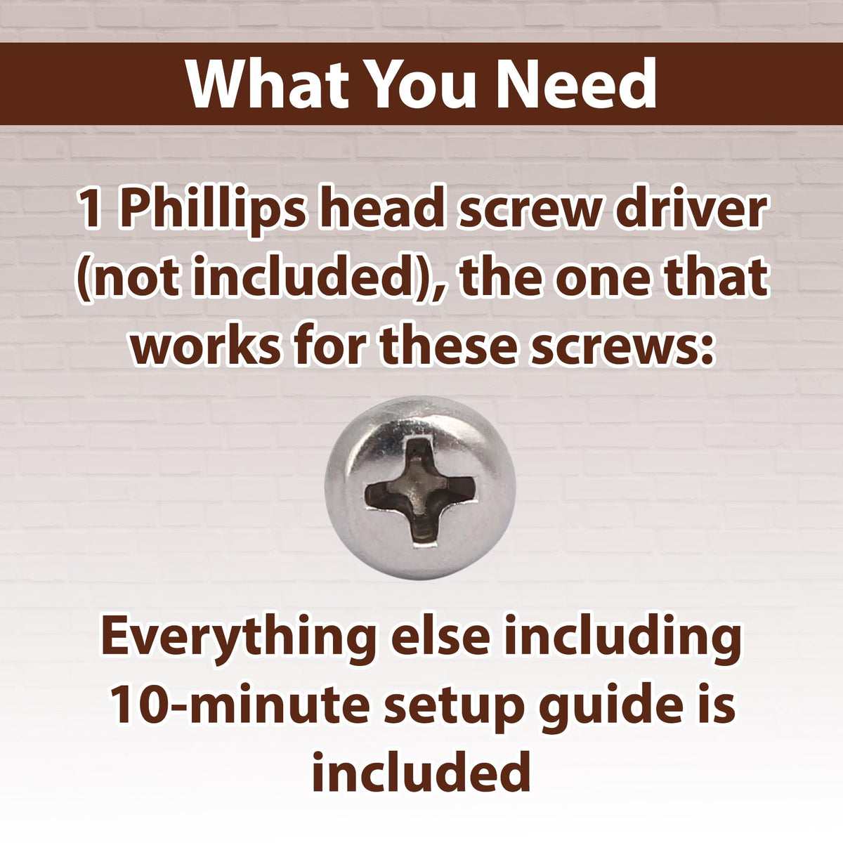 Difinati drawer package contents with screws and guide