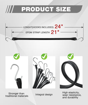 Digank bungee cord stretch action showing 150% elongation