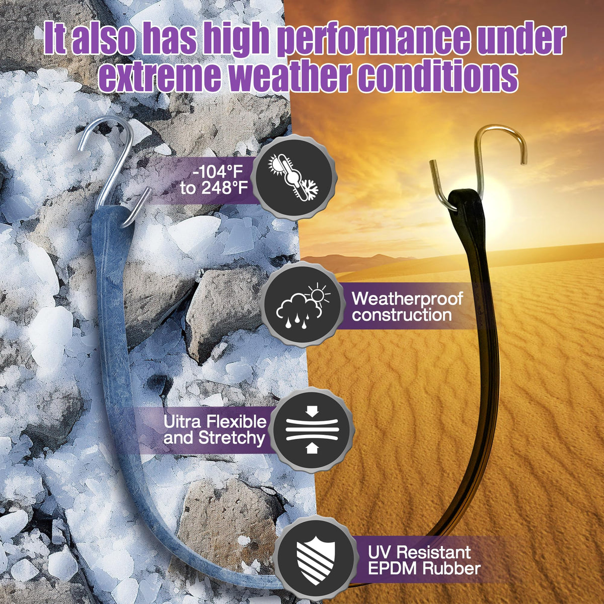 Digank 20-pack bungee cords with S-hooks resist rust for long-lasting fastening