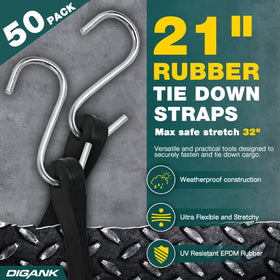 Digank zinc-plated S-hooks provide reliable fastening in harsh weather.