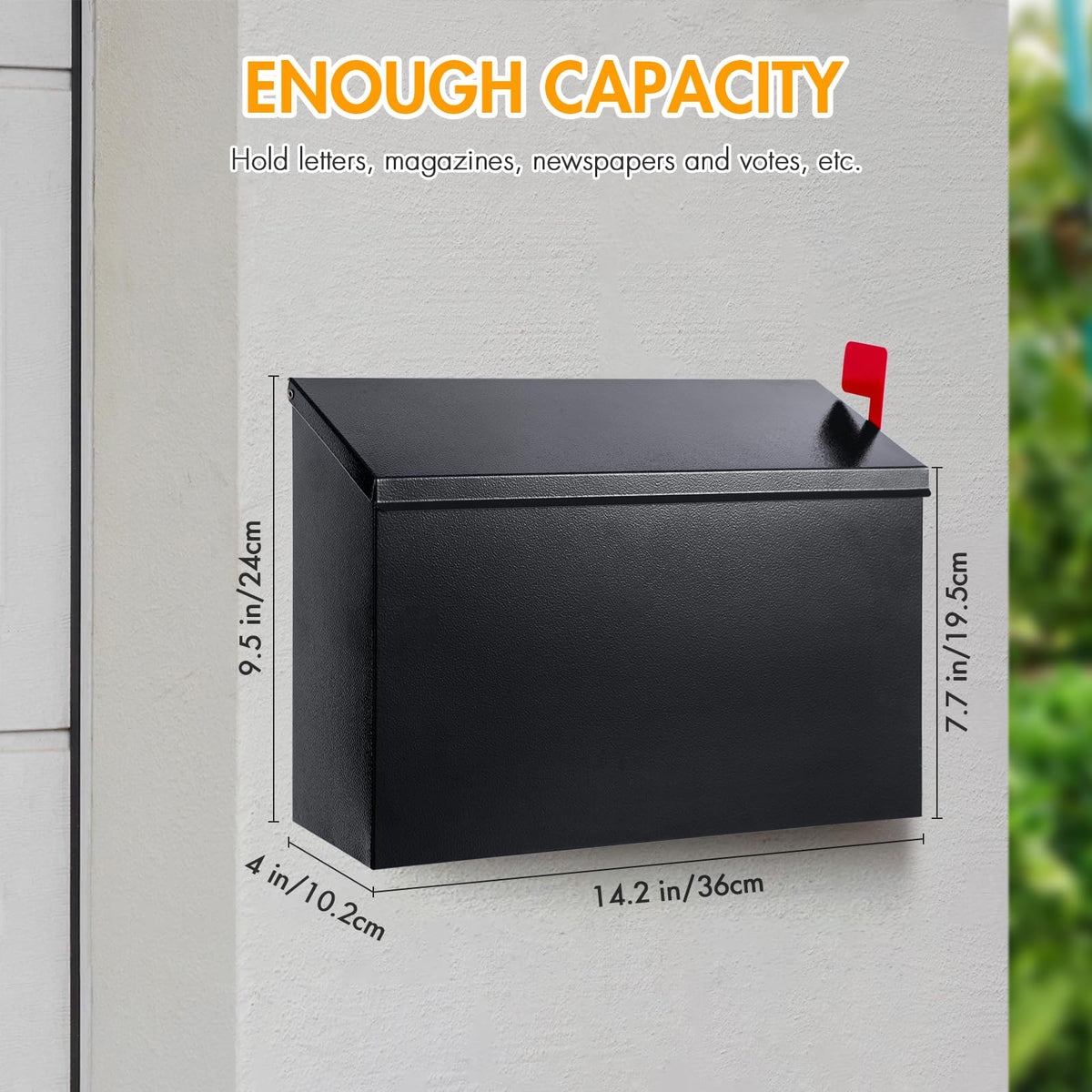 Diggoo large-capacity mailbox holds letters, magazines, and small parcels.