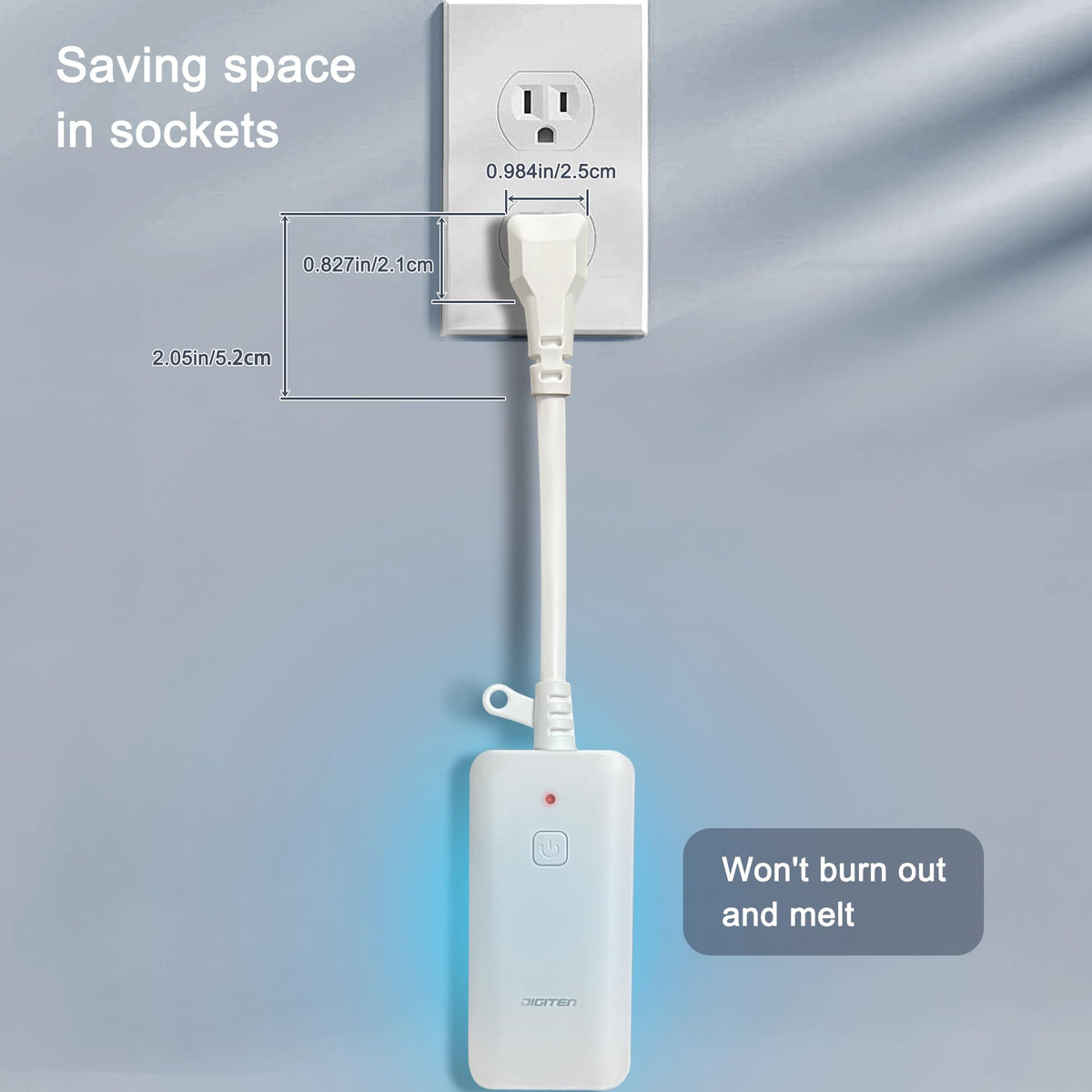 DIGITEN plug-in thermostat saves space with its compact design.