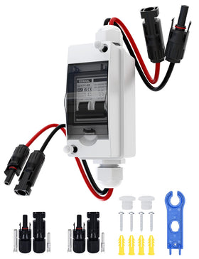 DIHOOL solar disconnect box outdoor front view with rugged IP65 protection.