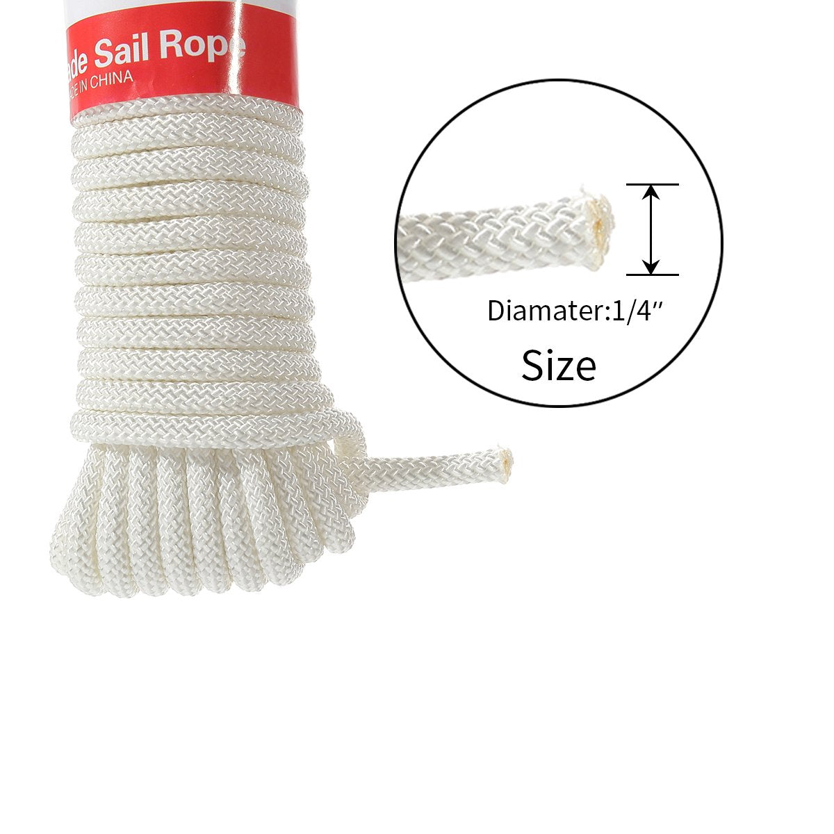 DIIG braided polyester rope 1/4 inch supports heavy-duty tie-downs.