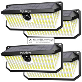DijiuGoya solar security lights with 466-led brightness for bright outdoor illumination