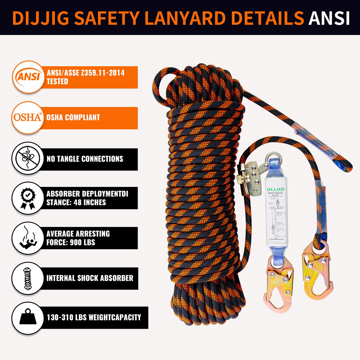 DIJJIG alloy steel spring hook provides secure, durable connections for work safety.