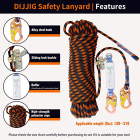 DIJJIG life rope assembly enables smooth travel along the line.