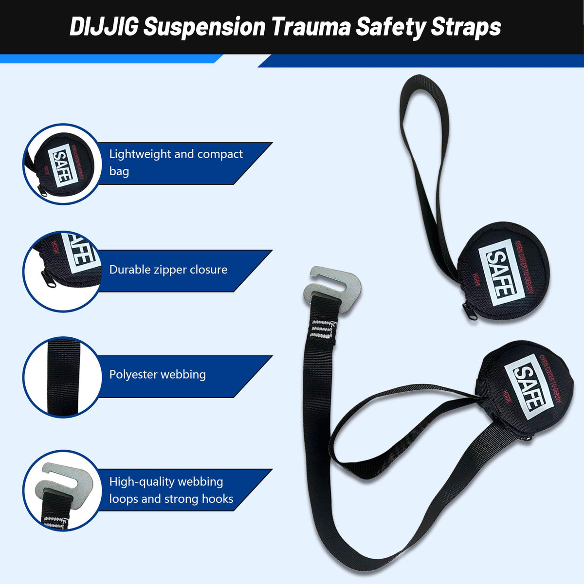 DIJJIG suspension trauma straps pair for rapid relief during suspension