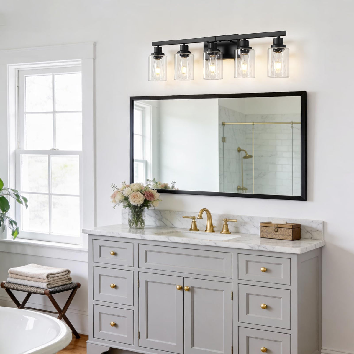 DIKAIDA vanity light back detail showing sturdy construction and finish