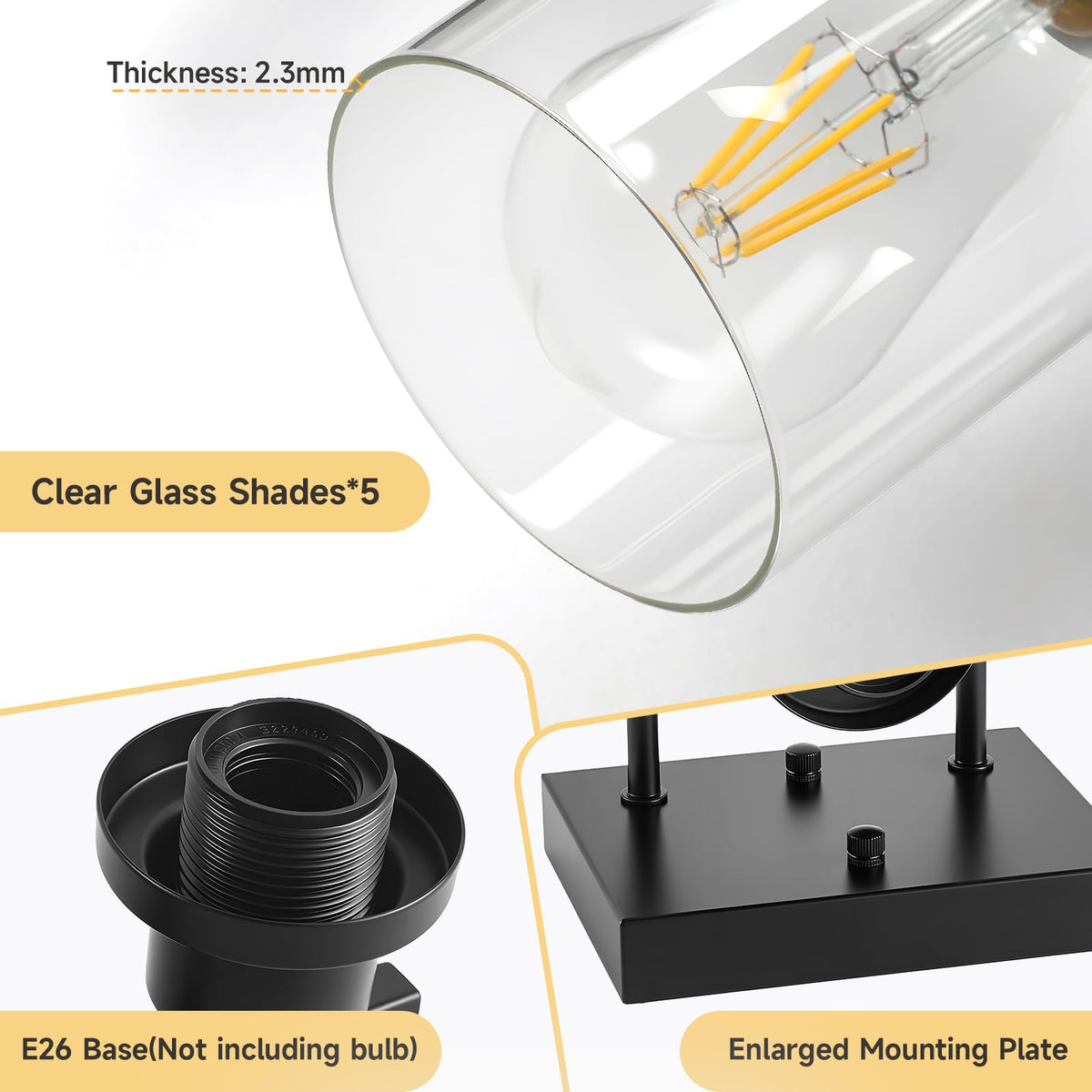 DIKAIDA 5-light vanity light dimmed ambiance for mood lighting