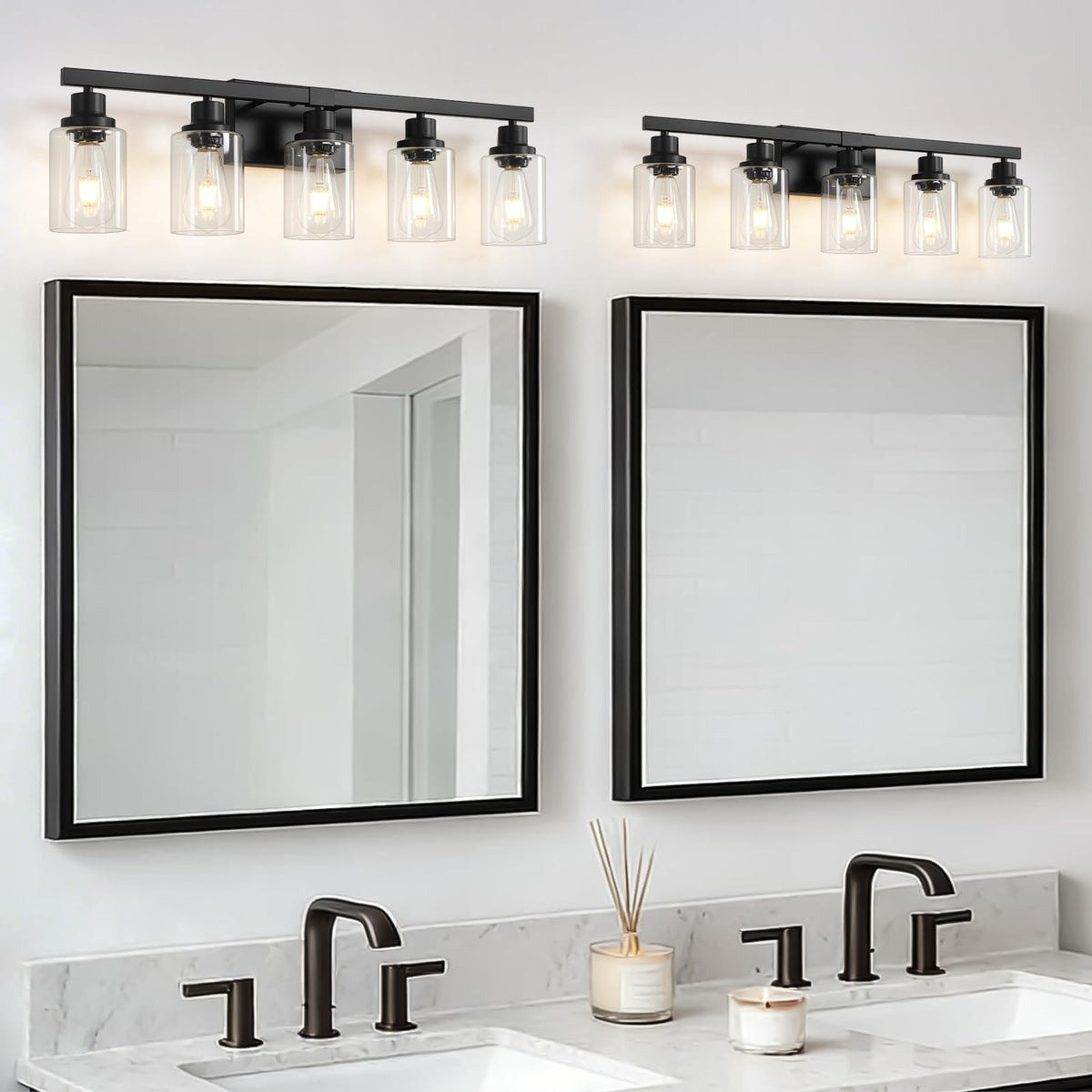 DIKAIDA vanity light over mirror showing mounting flexibility