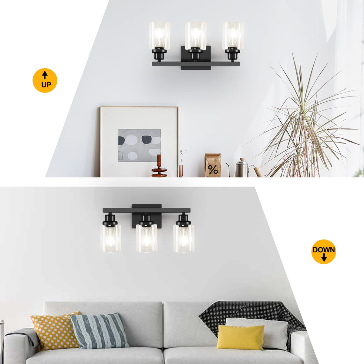 DIKAIDA clear glass shades protect bulbs while maximizing light output.