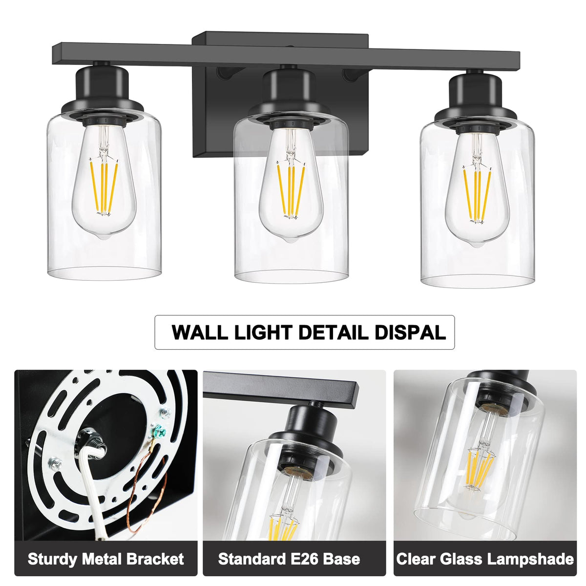 DIKAIDA dimmable option works with dimmer bulbs for customizable brightness.