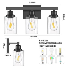 DIKAIDA farmhouse black sconce complements multiple spaces like bathroom or hallway.