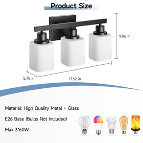 DIKAIDA matte black finish vanity light blending durability with contemporary style