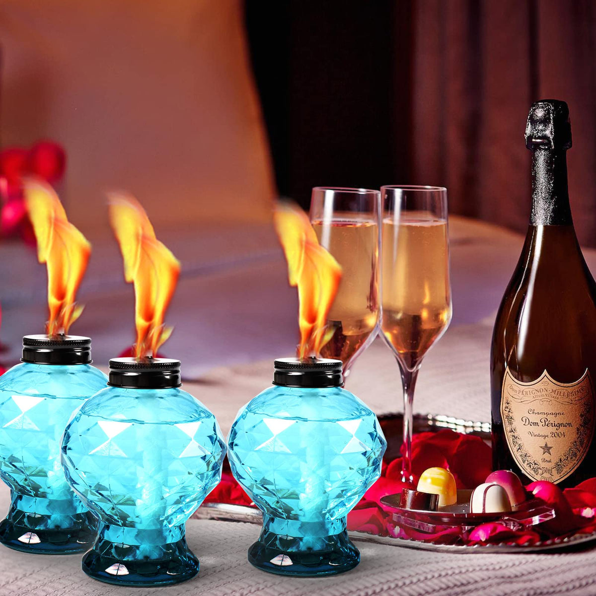 DIKAIDA refillable citronella outdoor torch for backyard ambiance