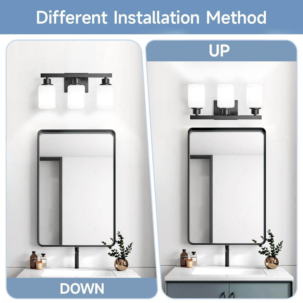 DIKAIDA reversible mounting option for customizable lighting direction