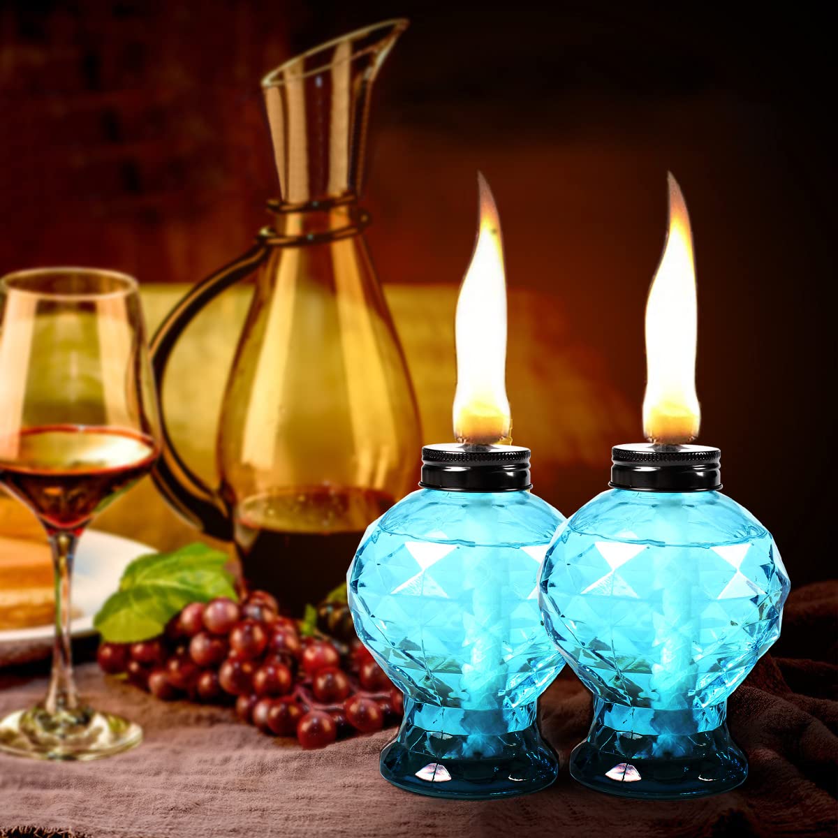 DIKAIDA table torch creating candle-like ambience on a patio