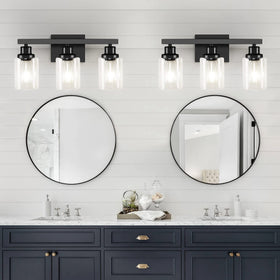 DIKAIDA vanity light mountable up or down creates flexible bathroom ambiance.