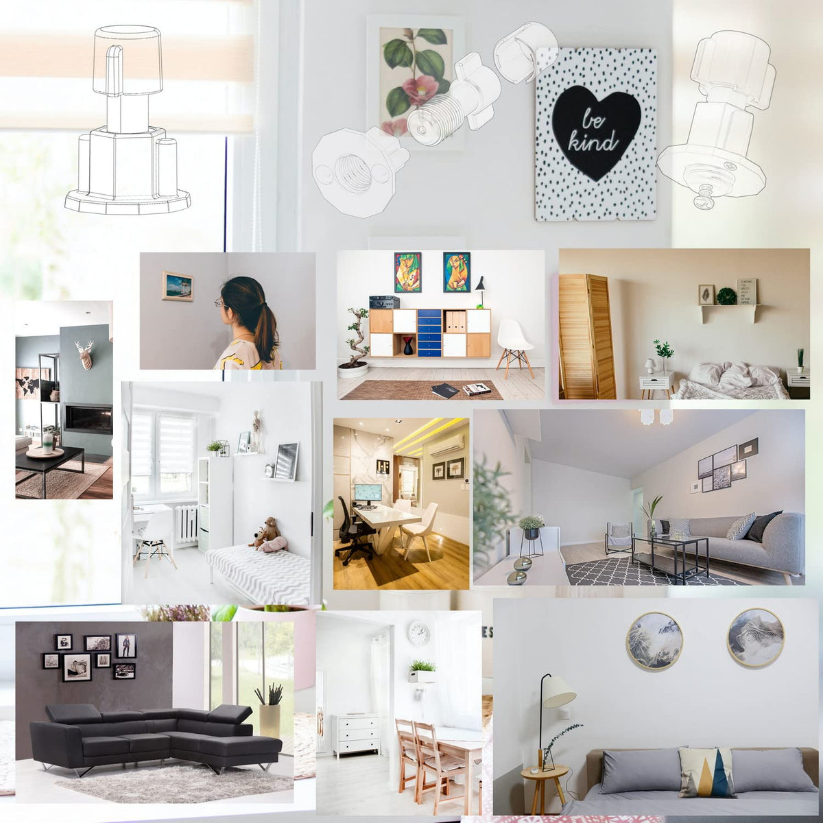 DIKOO Frame Mural Hanging Kit helps align multiple items on walls.