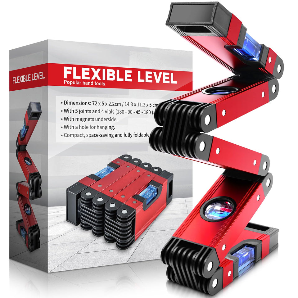 DikTalk 28-inch folding level with magnetic base for precise setup.