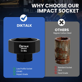 DikTalk 3/8-inch drive set compatible with ratchets and impact wrenches