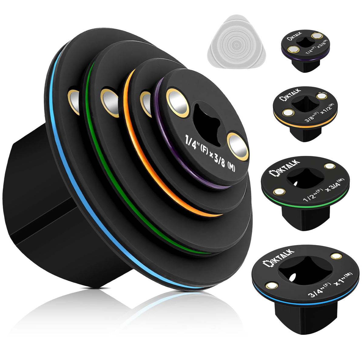 DikTalk 4-piece stubby adapter set in box for compact storage