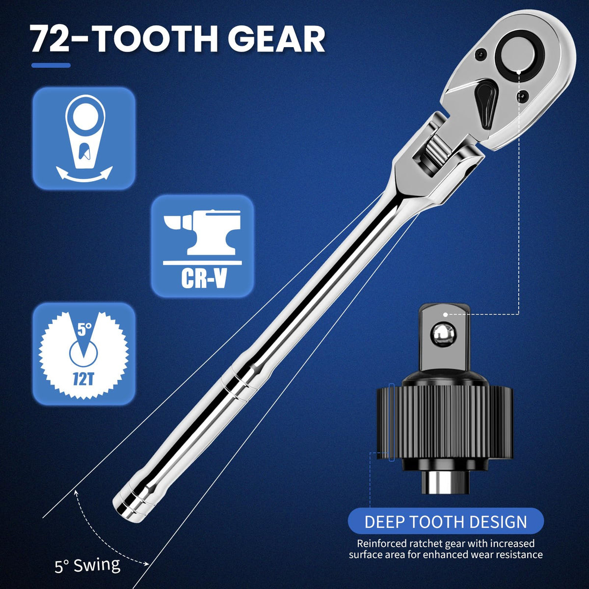 DikTalk 72-tooth quick-release ratchet delivering smooth operation