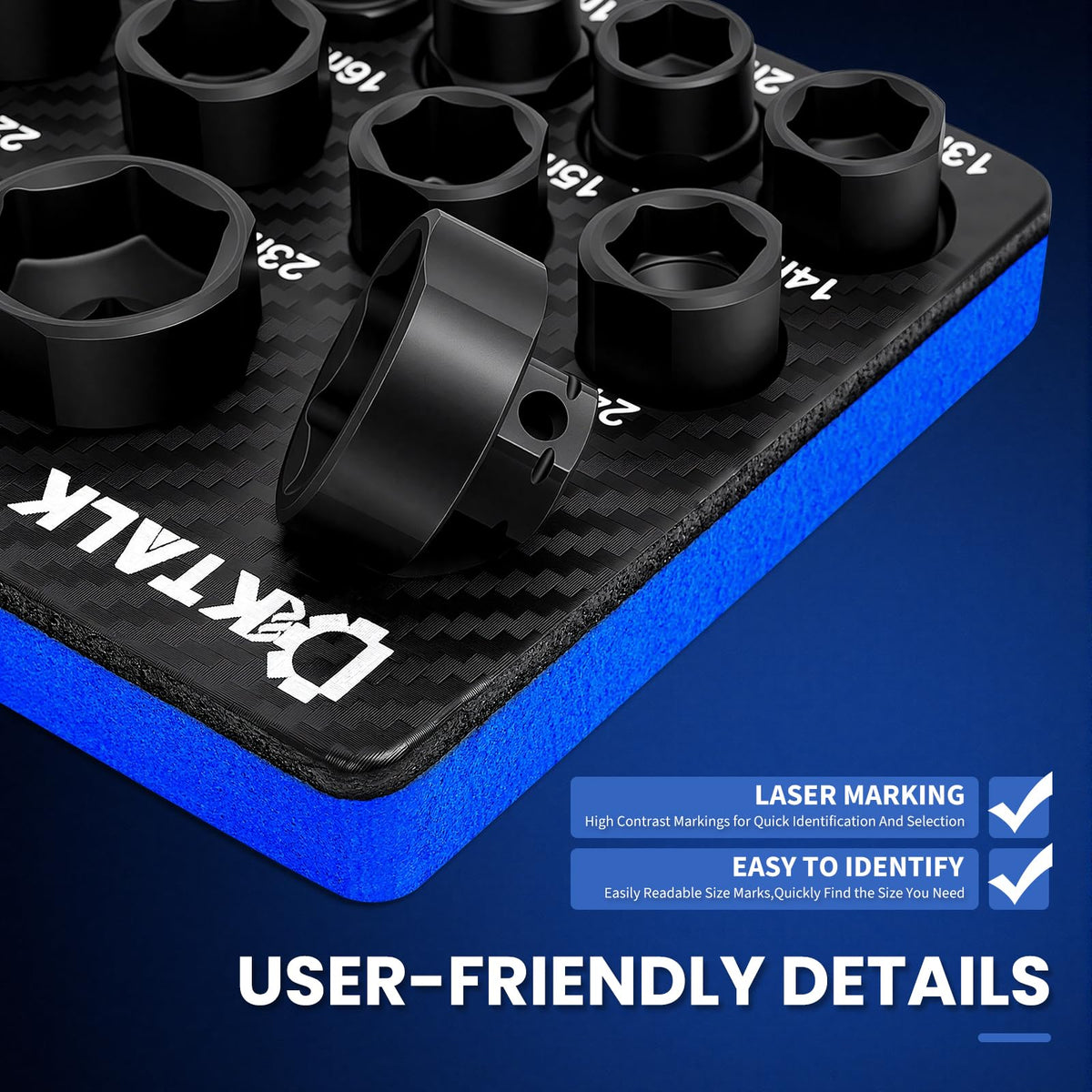 DikTalk Cr-Mo steel black phosphate finish sockets high torque durability