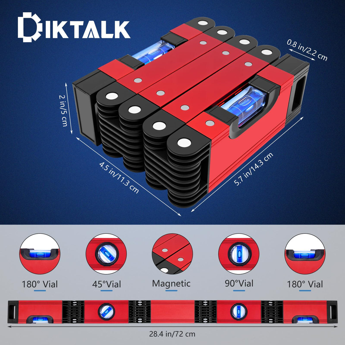 DikTalk folding level shown in compact rectangle for easy storage.