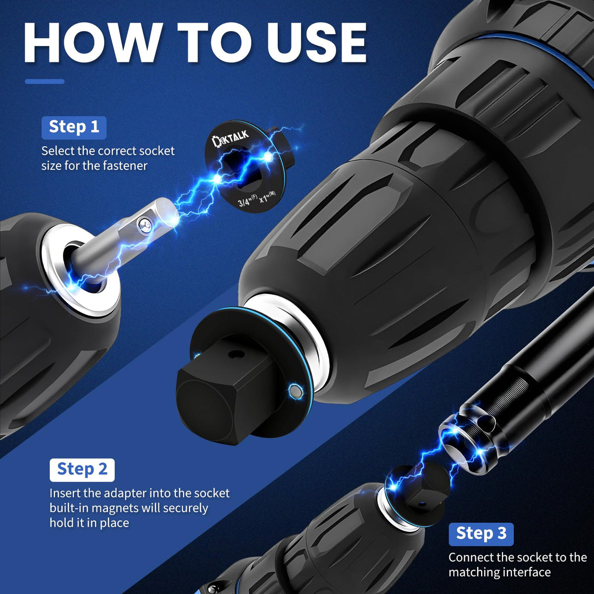 DikTalk magnetic locking adapter secures sockets during use