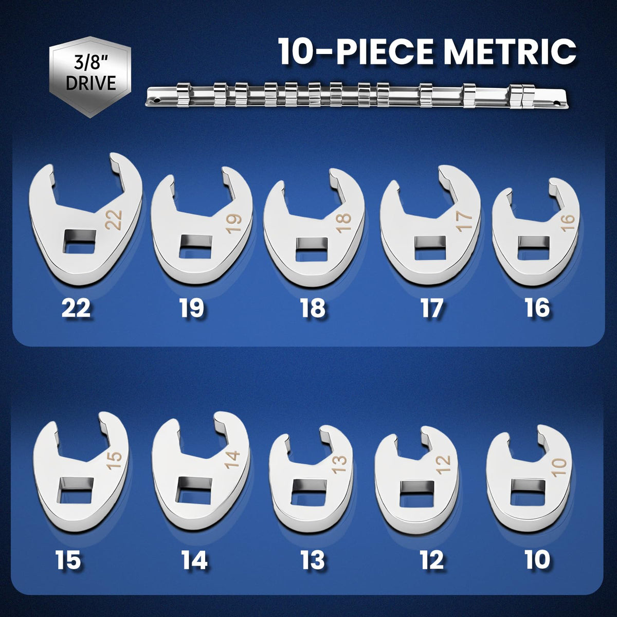 DikTalk metric sizes 10 to 22 mm with laser-etched markings