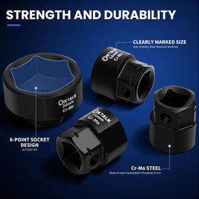 DikTalk socket holder with size indicators keeping tools organized