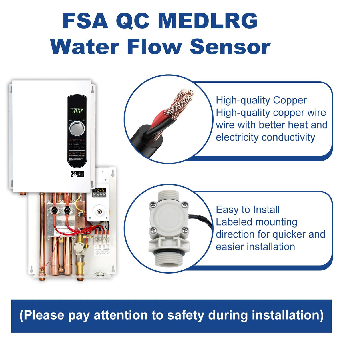 Dimakung flow sensor compatible with Ecosmart ECO 18 for reliable hot water