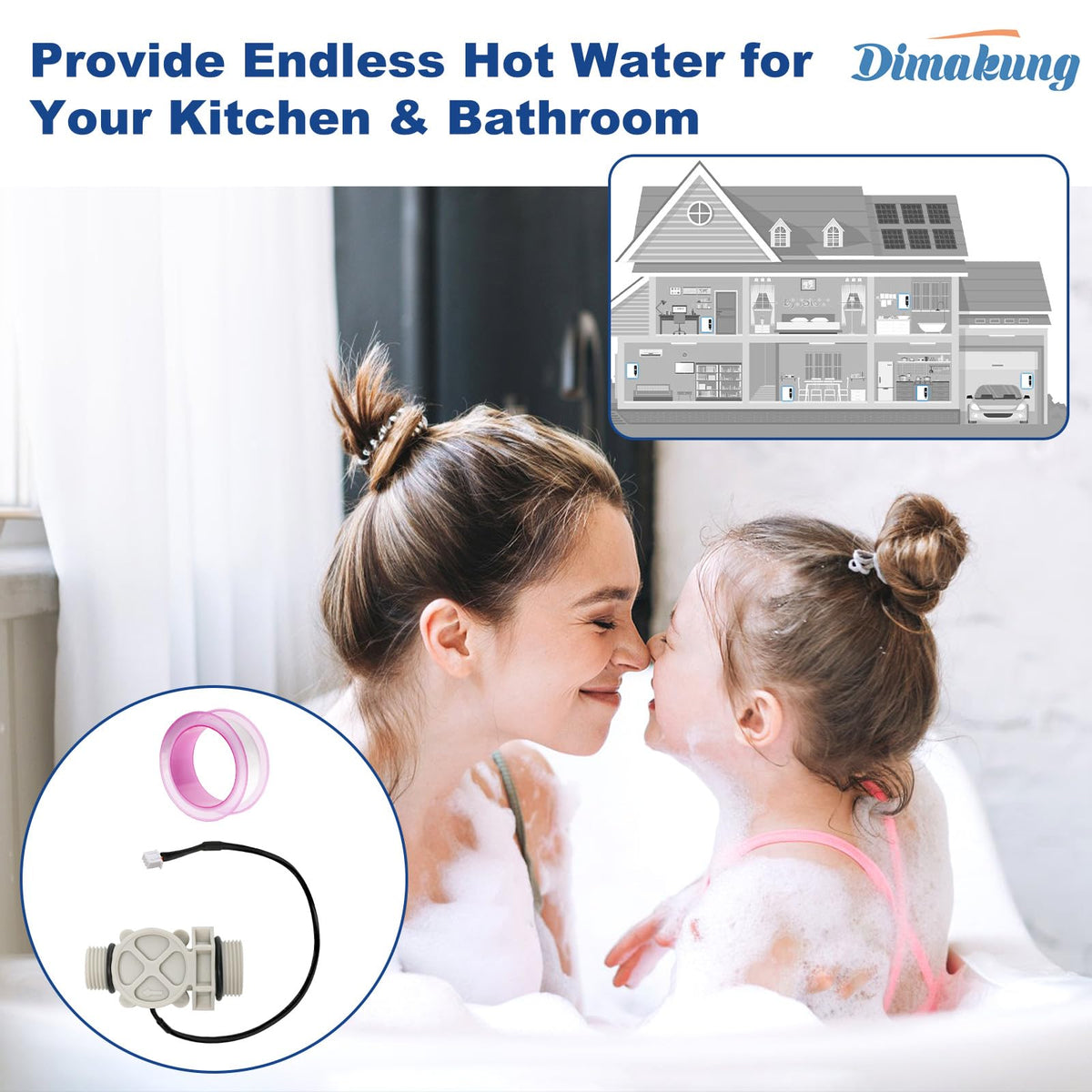 Dimakung flow sensor compatible with Ecosmart ECO 36 for steady hot water