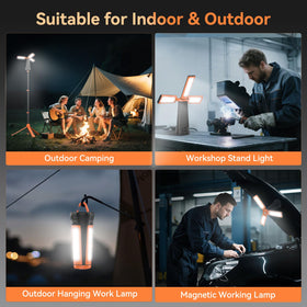 Dimgogo magnetic base and hanging hook offer versatile mounting options.