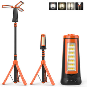 Dimgogo rechargeable camping light with stand illuminates campsites with reliable cordless power.
