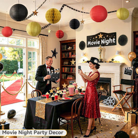 Dimhut 10-inch red-black-gold paper lanterns for vibrant displays