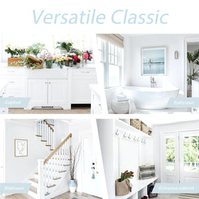 Dimoon wallpaper in a bedroom creates a calm, clean backdrop.