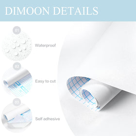 Dimoon embossed white wallpaper texture highlights premium finish for counter or cabinet accents.