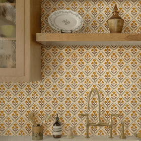Dimoon floral wallpaper with yellow flowers for cottage charm and easy DIY.