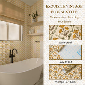 Dimoon waterproof finish wallpaper that wipes clean for easy maintenance.