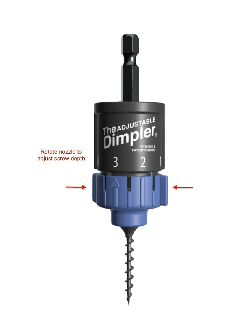 DIMPLER deck and plywood projects achieving consistent screw depth