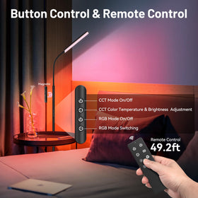 Dimunt LED Floor Lamp remote control for convenient operation from the sofa.