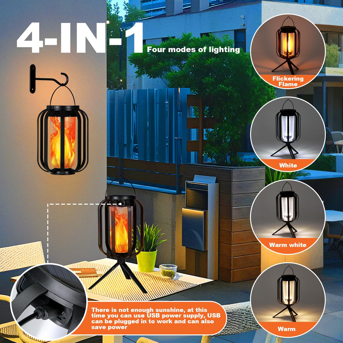 DINGFU dancing flame lantern creates dynamic outdoor mood lighting.