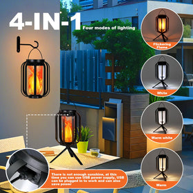 DINGFU dancing flame lantern creates dynamic outdoor mood lighting.