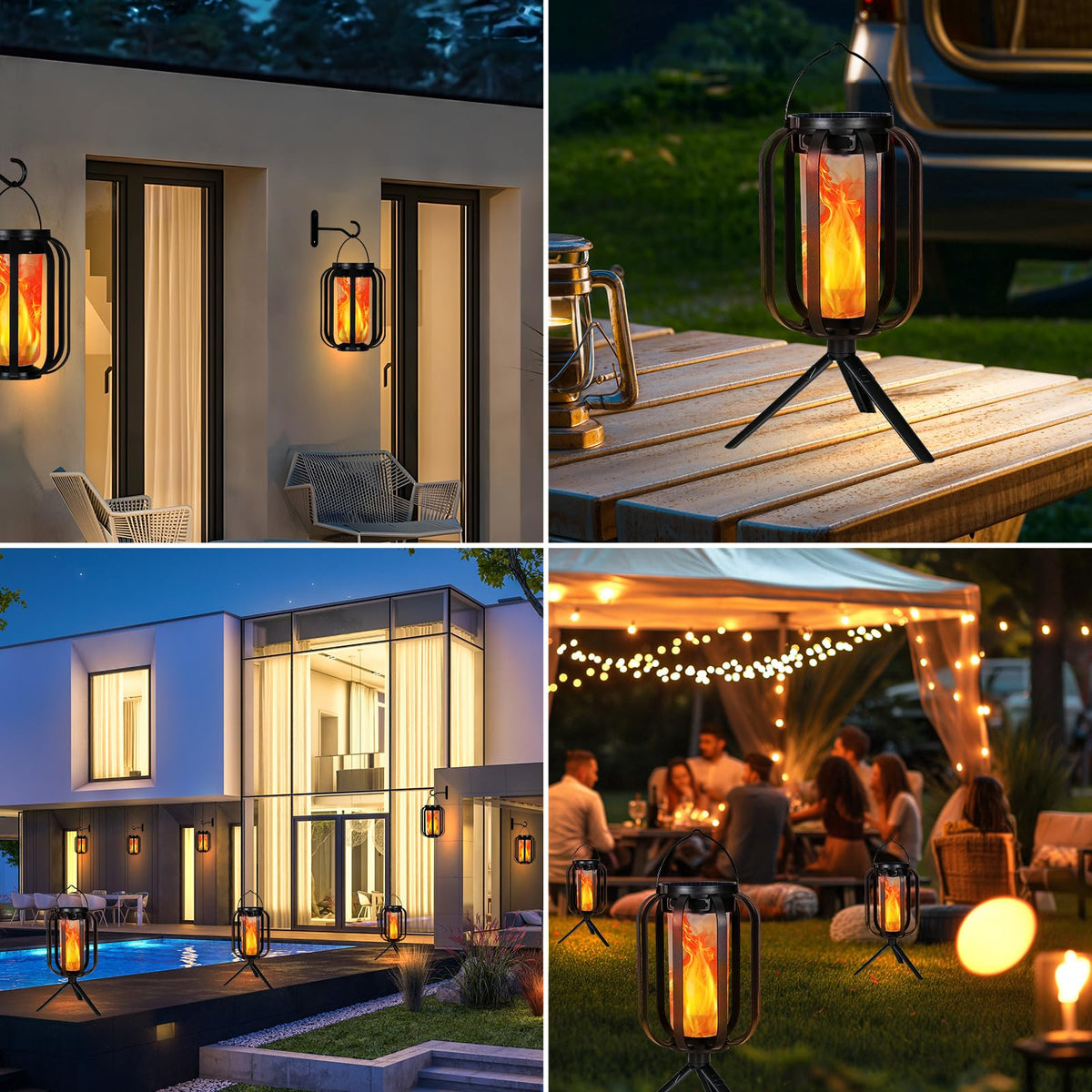 DINGFU hanging lantern on porch providing warm ambience for evenings outdoors.